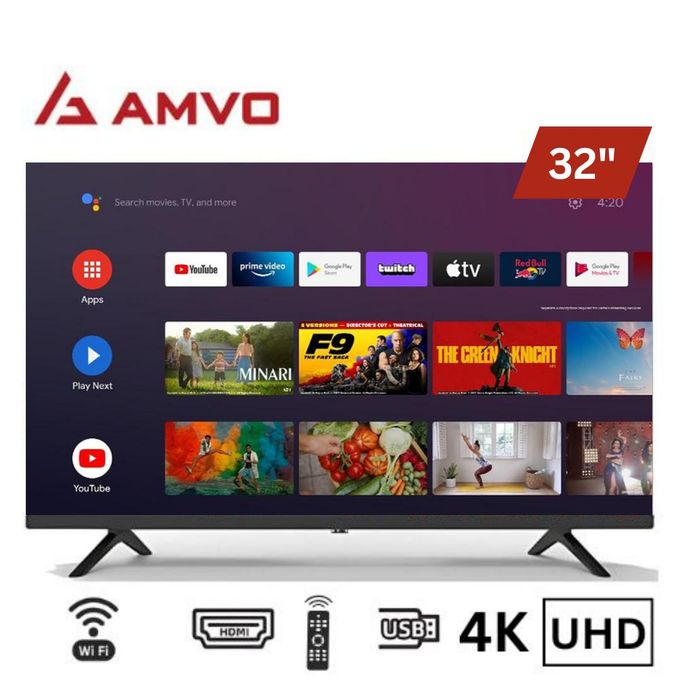 AMVO AMVO LSS3201W 32” Frameless Android Smart HD LED TV - Black (1YR WRTY)