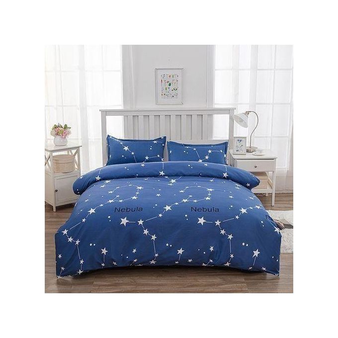 Binatone 2.2*2.3m Bed Sheet + 3 Pillowcases 4-Piece Set - Blue