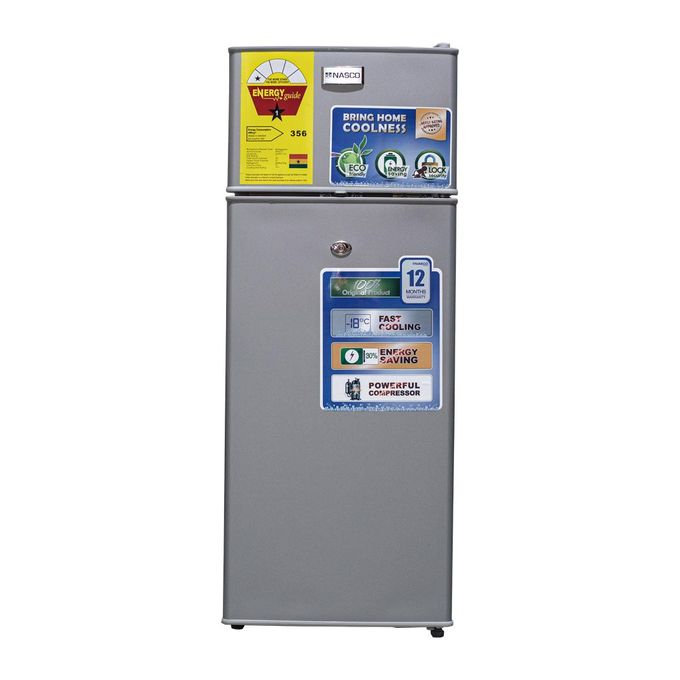 Freezer Nasco NASF2-120 Double Door Refrigerator Top Freezer - 90Liters - Silver