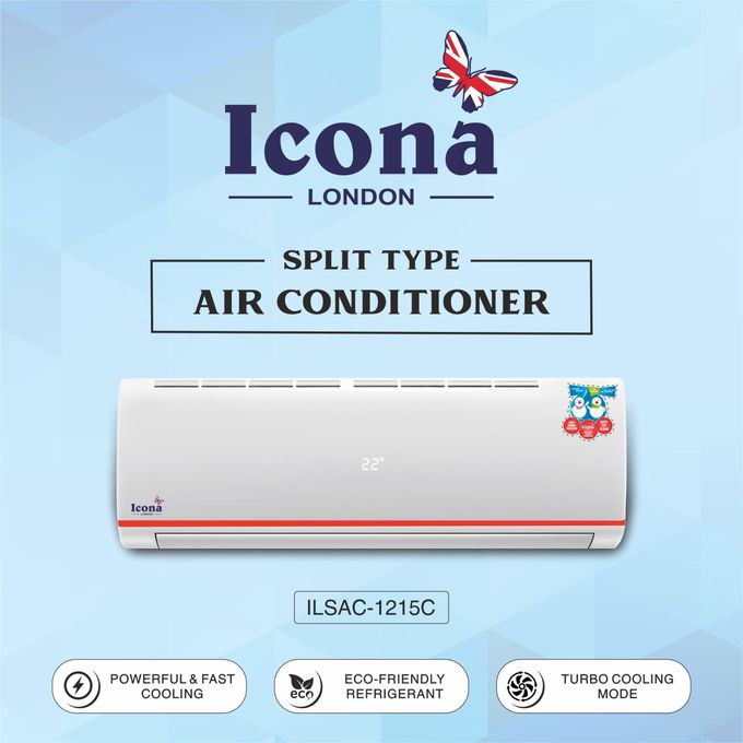 Icona Icona London ILSAC-1215C Split Type Air Conditioner 1.5hp(R410A Gas) - White