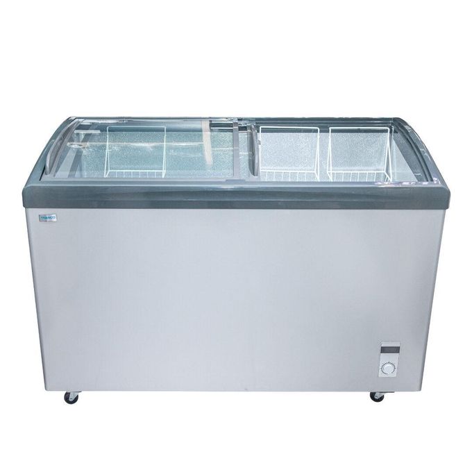Nasco Share this product    Nasco 239L Display Chest Freezer (NAS-FS305FL) – Sliding Glass Top – Tropicalized – Key & Lock – Aluminum Interior – Energy Saving – Silver