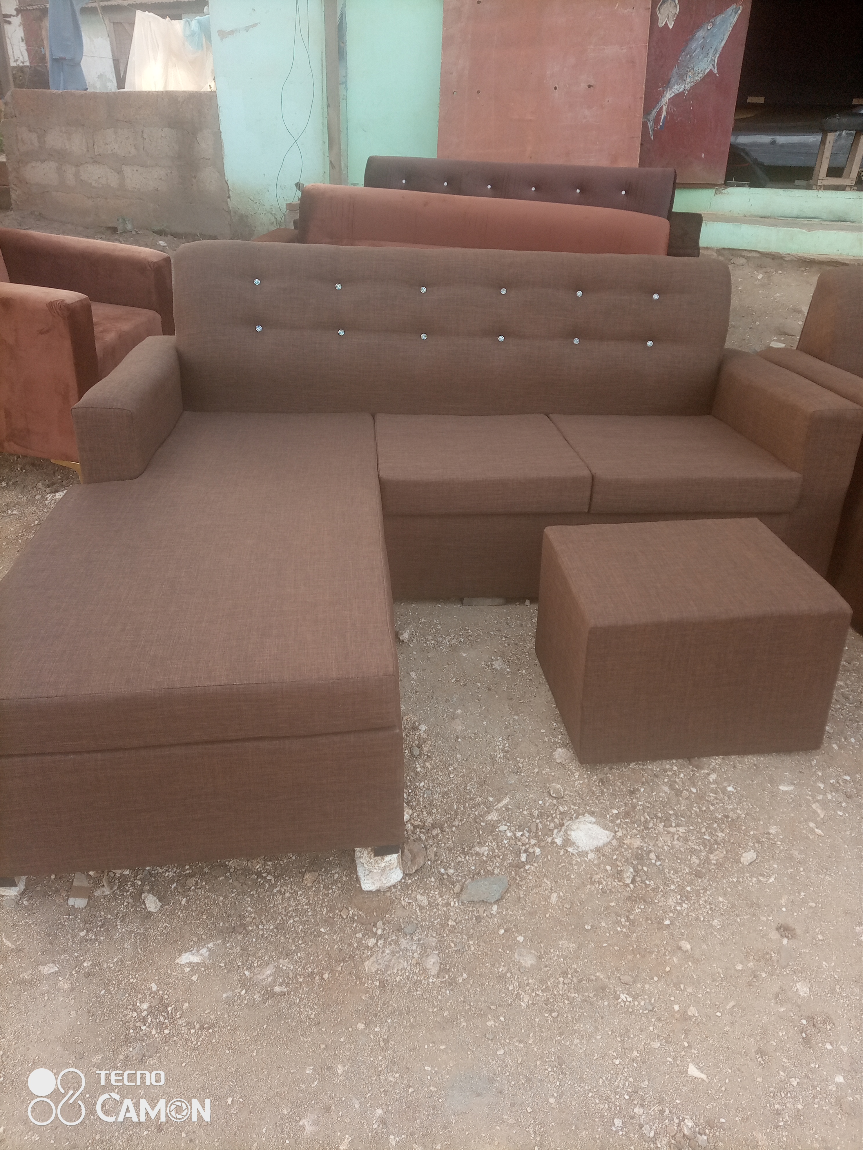 Ghana Made 3in1 L-Shape + Center Table